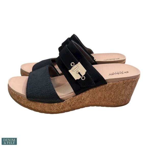 Dr. Scholl’s Cali Vibe Black Cork Wedge Sandals Women’s Size 8.5 Summer Style - Picture 8 of 16